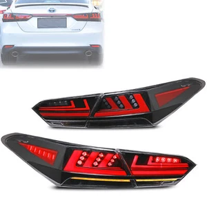 LED Tail Lights for Toyota Camry 2018-2023 8th Gen Black Rear Lamps Assembly - Picture 1 of 6