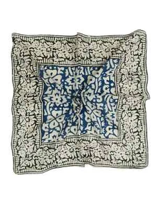 Bandana morbida 100% cotone stampata a blocchi a mano donna bandana collo sciarpa bohemien - Foto 1 di 6