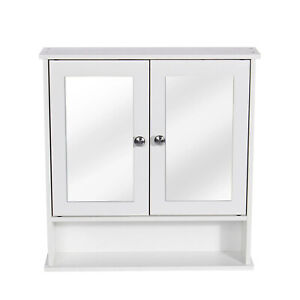 Bathroom Wall Mounted Tool Cabinet Storage Shelf Organiser Cupboard with Mirror