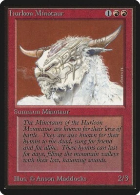 MTG Hurloon Minotaur NM Limited Edition Beta LEB Magic card old school - Image 1 of 3