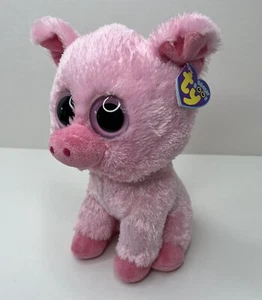 Ty Beanie Boos 9 Zoll rosa korkiges Schwein lila Etikett 2011 Stofftier Plüschtier Boo Baby - Bild 1 von 9