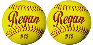 Juego de 2 calcomanías de softbol pegatinas de parachoques exteriores/en regalos personalizados niños niñas - Imagen 1 de 15