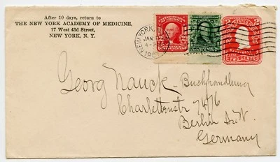Cubierta de la Academia de Medicina de Nueva York a Berlín Alemania 1907 Foto 1 de 2