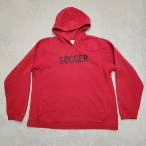 Vintage Nike Hoodie Boys Large Red Pullover Hooded Sweatshirt Silver Tag 90s Y2K - Picture 1 of 10