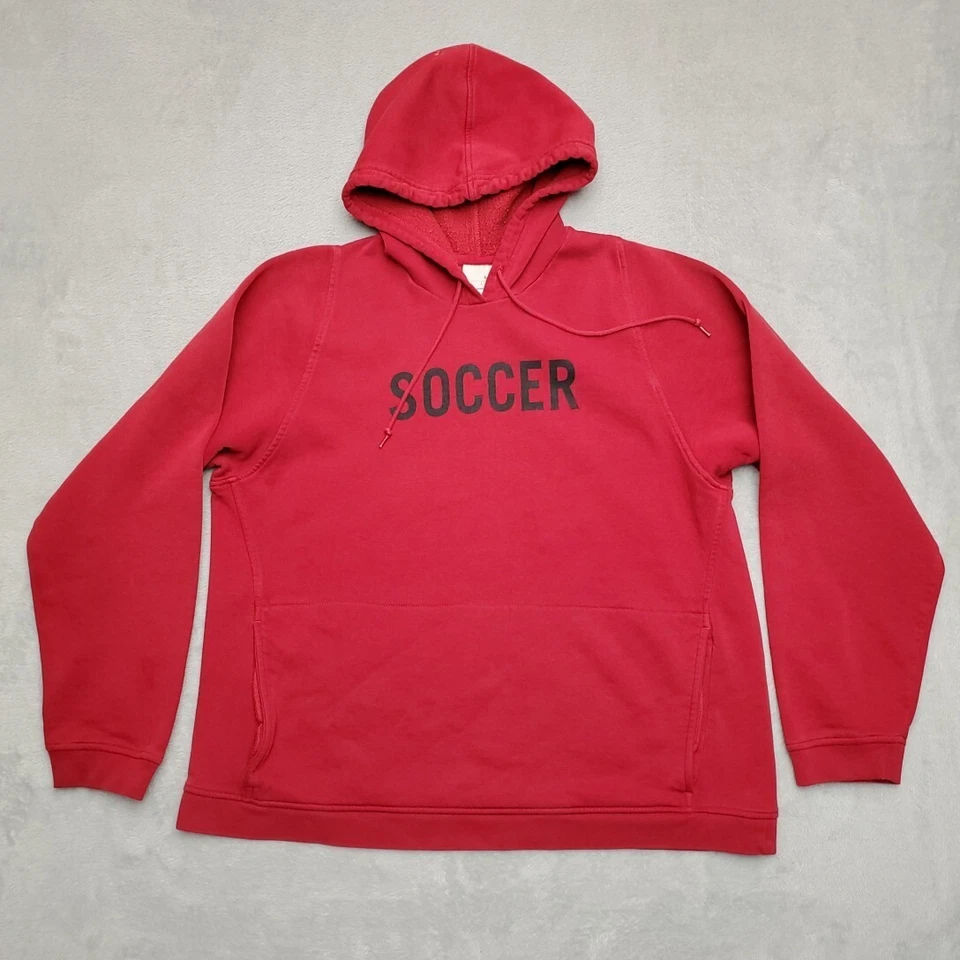 Sudadera con Capucha Nike Vintage Niños Grande Rojo Pullover Sudadera con Capucha Etiqueta Plateada Años 90 Y2K Foto 1 de 4