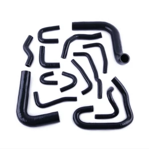 Black Silicone Radiator & Heater Hose Kit For Toyota Pickup 3.0L LHD 1990-1995 - Picture 1 of 22