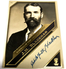 2011 HERITAGE TEST CRICKET CAPTAINS PRINTED BLUE SIGNATURE CARD #5 JOHN BLACKHAM