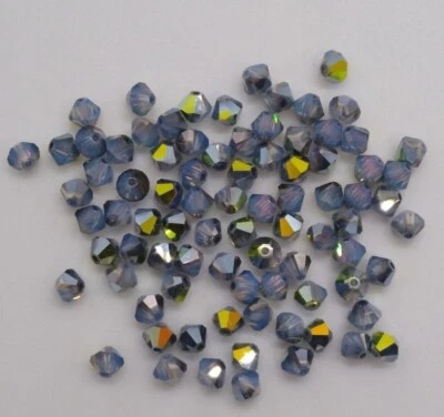 24 cuentas bicónicas de cristal de Swarovski blanco ópalo brillo estrella 4 mm Foto 1 de 2