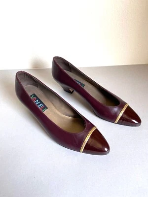 Vintage 80s Van Eli cap toe heels. Made in Italy vintage size 5.5.  Burgundy  - Image 1 of 4