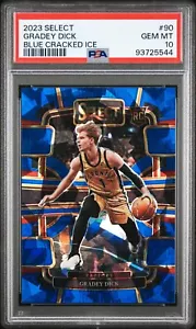 2023 Panini Select Gradey Dick Blue Cracked Ice Prizm RC PSA 10 - Picture 1 of 2