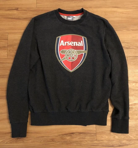 Puma Arsenal Gunners Sweatshirt Pullover Dark Gray Men’s Large Used Cover