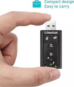 External Virtual USB 7.1 Channels Stereo Sound Card Audio Adaptor Converter UK - Picture 1 of 3