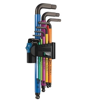 Wera Allen Key Set 950/9 Hex-Plus Multicolour HF 1 L-key Set, Metric BlackLaser - Image 1 of 4