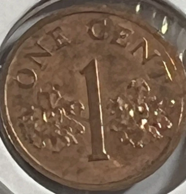 2000 1 cent Singapore copper nickel coin AU - Image 1 of 2