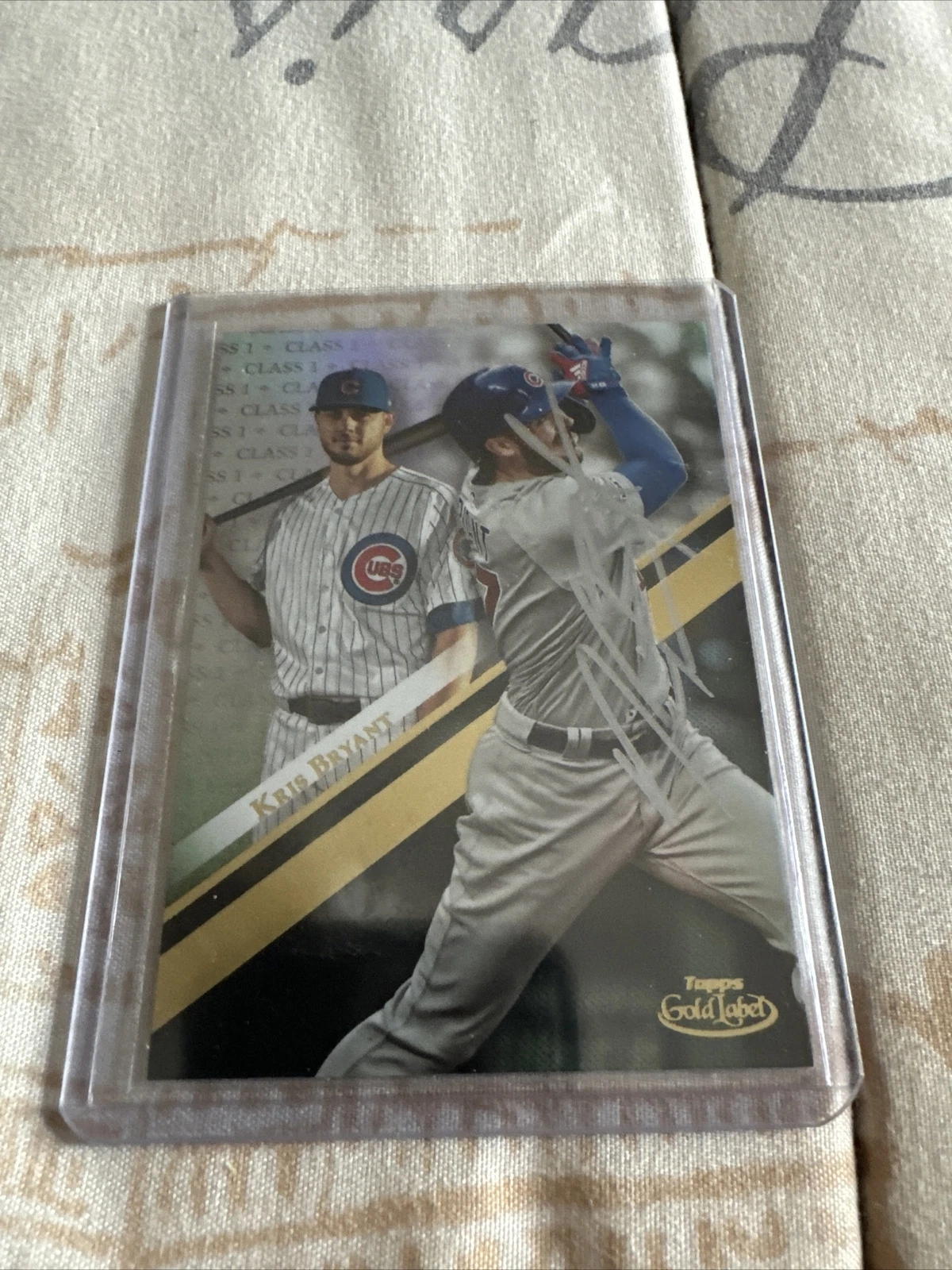 2019 Topps Gold Label Class 1 #12 Kris Bryant Chicago Cubs Signed Auto