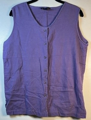 Camiseta sin mangas Woolrich vintage 100 % algodón púrpura talla mediana Foto 1 de 4