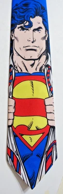 СУПЕРМЕН КРУПНЫМ ПЛАНОМ новый новинка полиэстер галстук Ralph Marlin 1996 DC Comics - Изображение 1 из 4