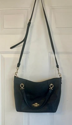 Coach Kasey Satchel C6229 Pebbled Leather Black Gold Hardware Tote Crossbody - Image 1 of 4