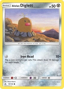 Pokemon Alolan Diglett SM - Ultra Prism 78/156 Lightly Played - Picture 1 of 1