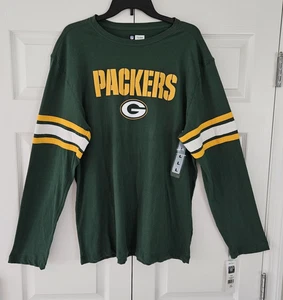 NFL Team Apparel Green Bay Packers Mens Size Large L/S Tee Shirt Cotton NWT - Picture 1 of 9