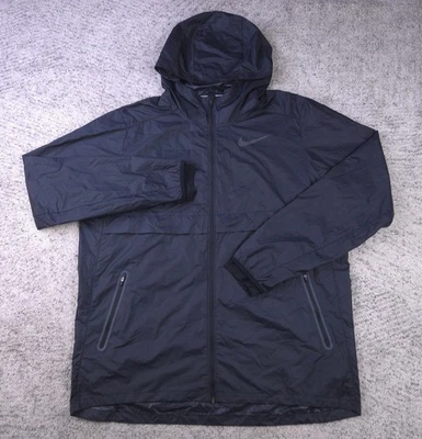 Nike Shield Running Jacket Mens XL Hooded Lightweight Reflective Rain Packable - Image 1 of 4