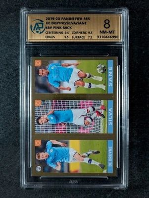 2019-20 Panini FIFA 365 DE BRUYNE/ SILVA/ SANE Pink Back Sticker #48 RPA 8 - Image 1 of 4