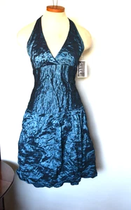 Vintage Nicole Miller Techno Metal Dress Size 4 Halter Open Back 26" waist - Picture 1 of 7