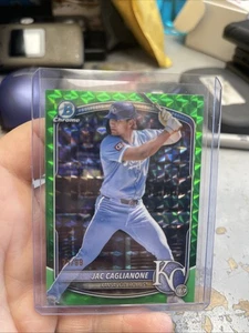 2025 Bowman Chrome Jac Caglianone Green Geometric Refractor #71/99 True Rookie - Picture 1 of 2