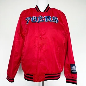 Philadelphia 76ers Sixers Bomber Jacket Mens Size XL Coat Red Blue NBA Fan Gear - Picture 1 of 12