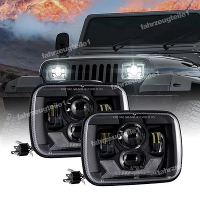 E-geprüft 5x7 Zoll LED Scheinwerfer DRL für Jeep Cherokee XJ YJ Chevy TOYOTA GMC - Bild 1 von 4