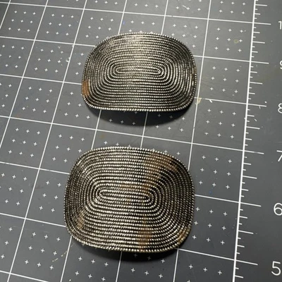 De Colección Retro Zapato Vestido Clips Diseño Rectángulo Plateado Foto 1 de 4