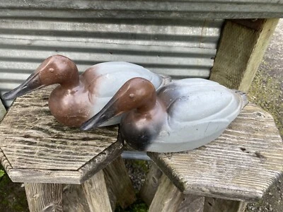 Vintage Duck Decoys Feather-Lite K.C Kansas Rare Canvasbacks Drake/Hen - Image 1 of 4