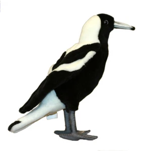 Black White Magpie Hansa Realistic Soft Animal Plush Toy 26cm **FREE DELIVERY** - Picture 1 of 2