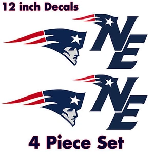 New England Patriots Cornhole Board Decals Large 12inch Set Of 4 Indoor/Outdoor - Picture 1 of 1