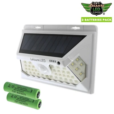 RV 46 LED Solar Porch Light camper trailer Exterior White with Extra Batteries - Image 1 of 4