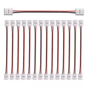 15/pack Led Light Strip Extension Connector 2 Pin 8mm Led Connector Strip To Str - Picture 1 of 7