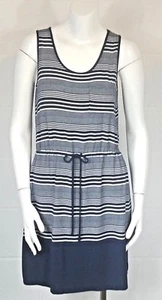 Olive & Oak Womens Blue White Striped Tie Waist Tank Dress Size Small - Picture 1 of 11