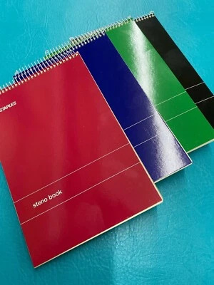 4 Staples Steno Books, 6" x 9" Gregg Ruled, Green 80 Sheets Each Pad Note Paper - Image 1 of 4