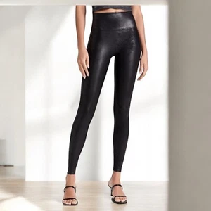 SPANX | Shape Vegan Faux Leather Shaping Leggings Size Medium Goth Moto Biker - Bild 1 von 8