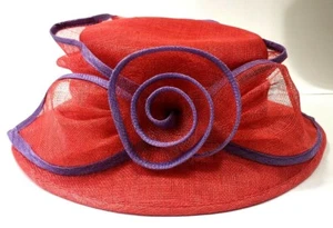 1999 Original Mary Jean Collection Red flowered Hat W/gloves Vintage Artifacts  - Picture 1 of 11