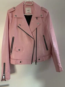 Motorradjacke Damen Rosa Unikat Gr. L Gebraucht Kunstlederjake - Bild 1 von 4