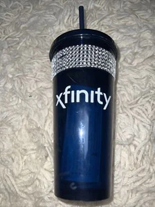 Xfinity Dark Blue Semi Clear Bling Tumbler 18 Oz Cold Cup - Picture 1 of 5