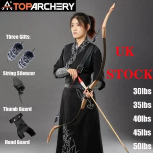 Archery Traditional Hunting Recurve Bows 30-50lbs Mongolian Horse Bow Longbow - Picture 1 of 22