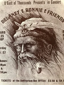 1st-Print Poster, DELANEY & BONNIE & FRIENDS, Marin Civic Center, 1971. - Picture 1 of 9