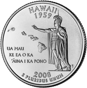 Stati Uniti USA quarter dollar 1/4 $ Stati Federali HAWAII 2008 - Foto 1 di 1