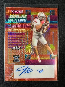 2023 Leaf Vivid Jaxon Smith-Njigba SP-JSN Orange #/3 Sideline Painting AUTO OSU