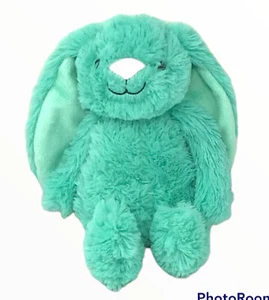 Mint Green Long Eared Bunny Rabbit 10" Plush Fuzzy Soft Hard Eyes Stuffed Toy - Picture 1 of 6