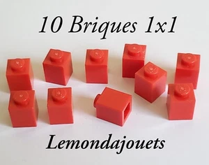 Lego 3005 Lot 10 Pièces de Brick 1x1 Couleur Red Rouge - Brique carré 1x1 300521 - Picture 1 of 2