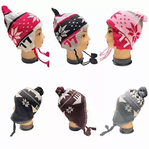 Gorro forrado de lana para adultos con orejeras diseño de isla talla única NUEVO - Imagen 1 de 30