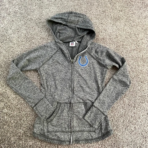 Indianapolis Colts Jacket Womens Small Gray Blue Zip Hoodie NFL Football Ladies Cover